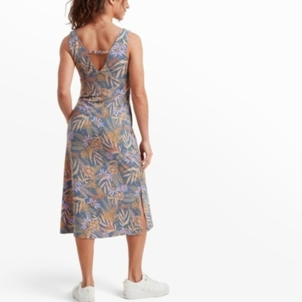 NWT Sherpa NEHA MIDI DRESS Size S Color HAZE TIGER FLORAL - Picture 2 of 16